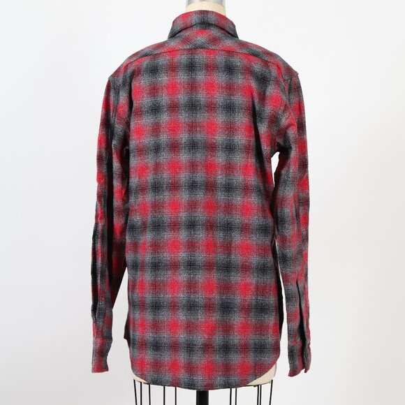 Tellason Clampdown Red and Grey Plaid Work Button Down Shirt - Picture 2 of 3